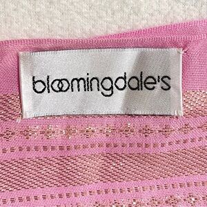 Bloomingdale’s Pink Pashmina Scarf with Metallic Accents & Fringe